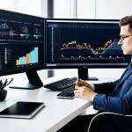 A focused professional data analyst, fully clothed in a modest, smart business suit, seated at a sleek desk in a modern, well-lit office. Multiple monitors display intricate data dashboards, charts, and graphs related to e-commerce metrics. The analyst holds a pen, deep in thought, surrounded by a clean, organized workspace. The atmosphere is quiet and intellectual, perfect anatomy, correct proportions, natural pose, well-formed hands, proper finger count, natural body proportions, professional photography, high resolution, soft studio lighting, safe for work, appropriate content, fully clothed, professional dress, family-friendly.