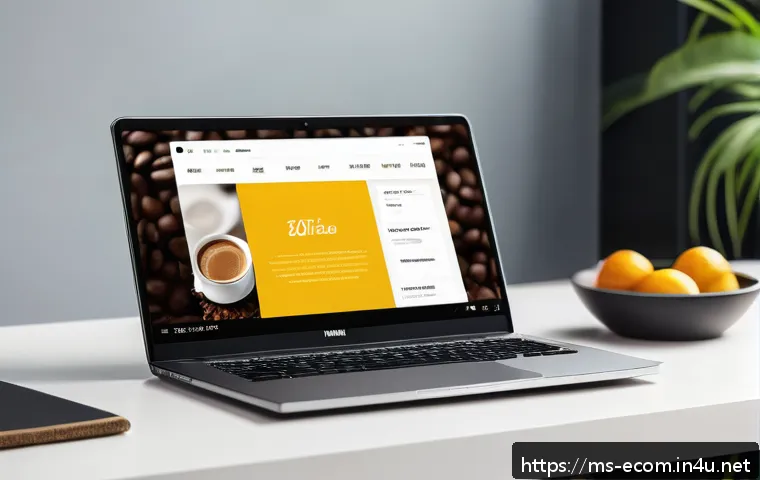 전자상거래 실기 시험 대비 UI UX 최적화 연습법 - A modern e-commerce website user interface design displayed on a sleek laptop screen, showcasing a c...